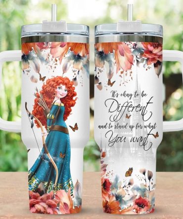 Charming Floral Heroine Tumbler - Inspirational Quote & Butterfly Design - 20Oz Travel Mug With Straw