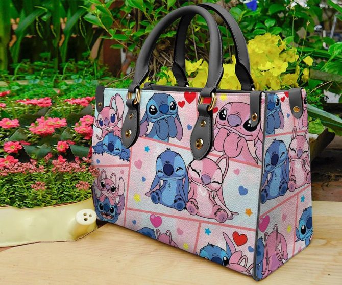 Stitch Ohana  Adorable Cartoon Print Handbag – Cute & Stylish Tote For Everyday Use