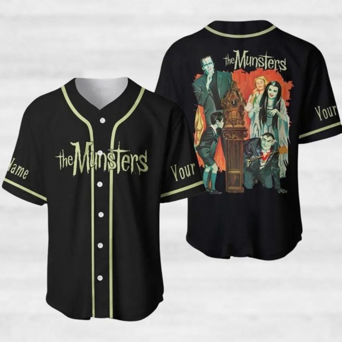 Vintage The Munsters Baseball Jersey – Customizable Name, Unisex Retro Style