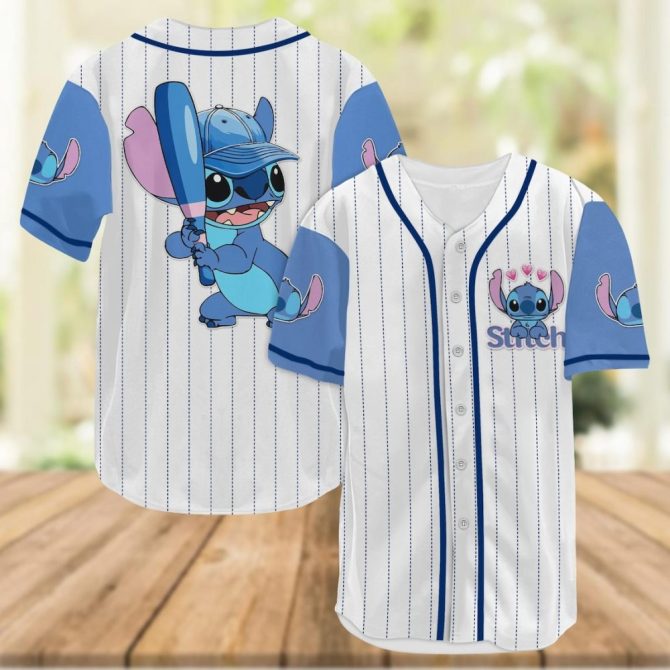 Stitch Baseball Jersey - Cute Cartoon Sportswear For Fans , Unisex Summer Style