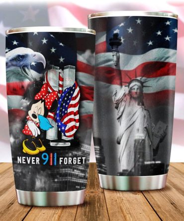 Patriotic 9/11 Tribute Tumbler Set - Never Forget Usa Flag Design - Limited Edition