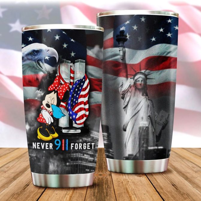 Patriotic 9/11 Tribute Tumbler Set - Never Forget Usa Flag Design - Limited Edition
