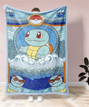 Cozy Squirtle Blanket – Soft, Vibrant Design For Pokémon Fans – Perfect Gift For All Ages!
