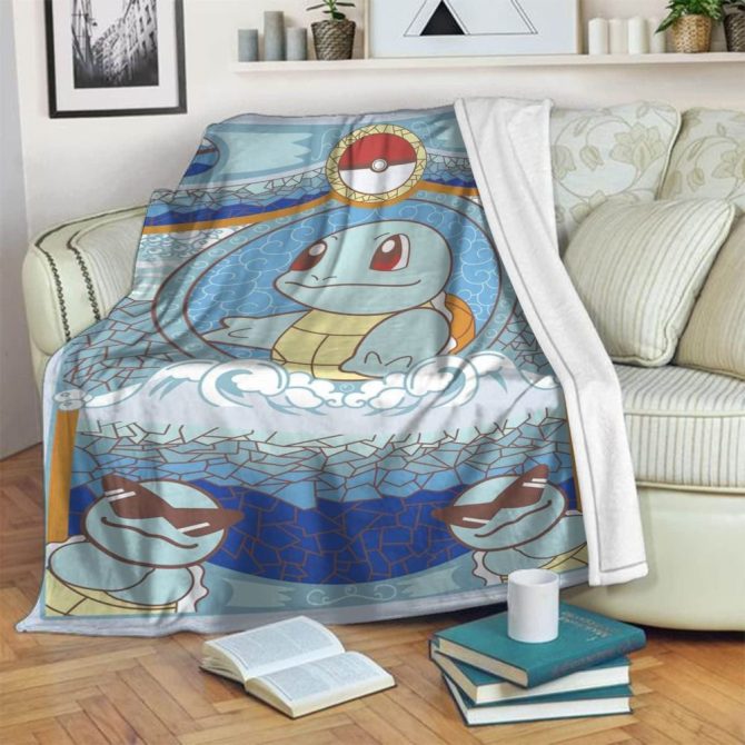 Cozy Squirtle Blanket – Soft, Vibrant Design For Pokémon Fans – Perfect Gift For All Ages! - Image 3