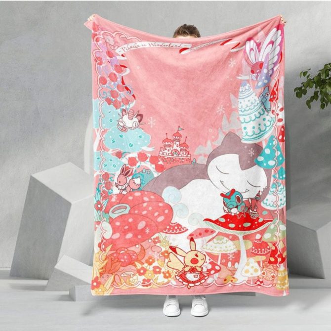 Cozy Snorlax Wonderland Blanket – Soft, Vibrant Cartoon Design For Kids & Adults