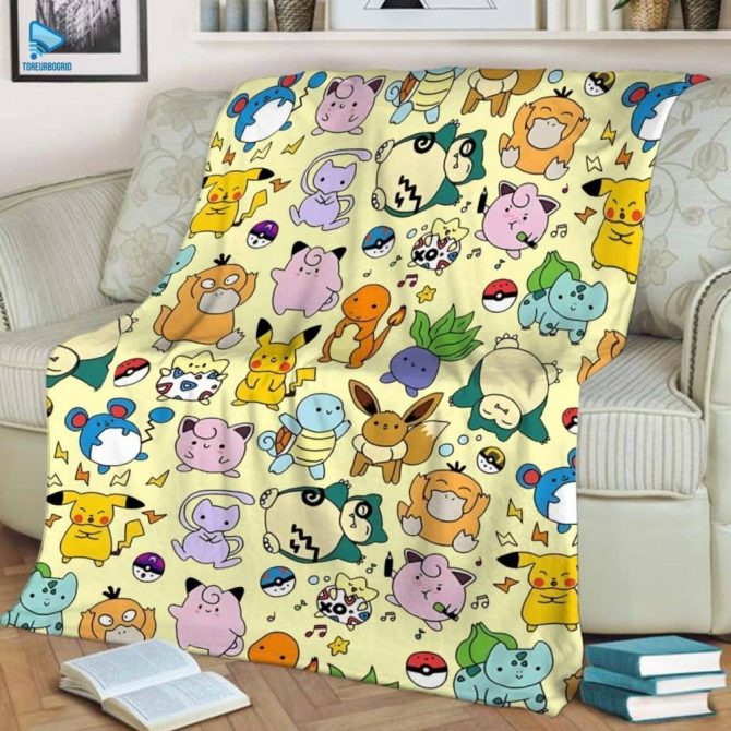 Cozy Cartoon Character Fleece Throw Blanket - Soft & Warm For Kids & Adults