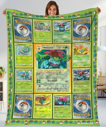 Cozy Pokémon Card Fleece Blanket - Perfect Gift For Fans & Collectors