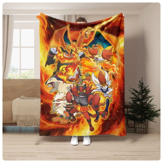 Cozy Fire-Themed Blanket For Fans – Vibrant Warmth & Comfort For Home Decor