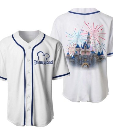 Disneyland Baseball Jersey - Magical Castle & Fireworks Design, Unisex, Comfortable Fit