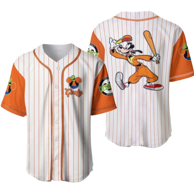 Goofy Baseball Jersey – Disney Sports Fan Apparel, Unisex, Fun Cartoon Design