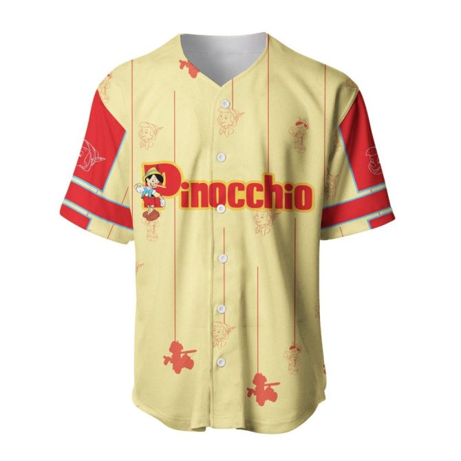 Pinocchio Baseball Jersey - Vintage Cartoon Design, Unisex Casual Wear - Image 2