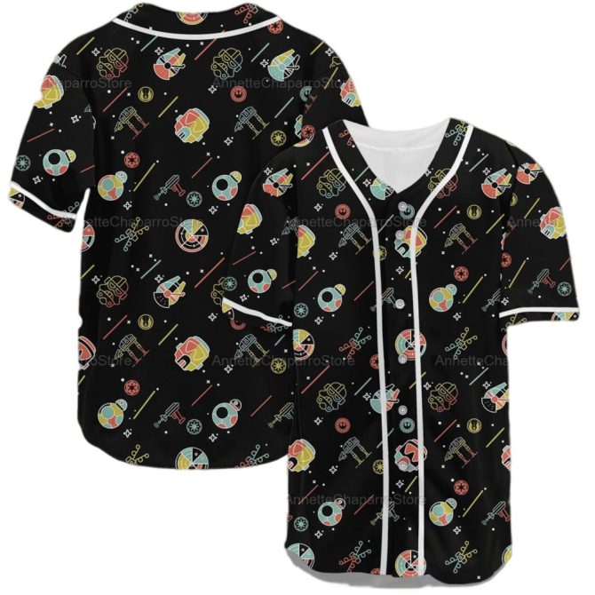 Unisex Space-Themed Baseball Jersey - Vibrant Galaxy Print, Perfect For Sci-Fi Fans!