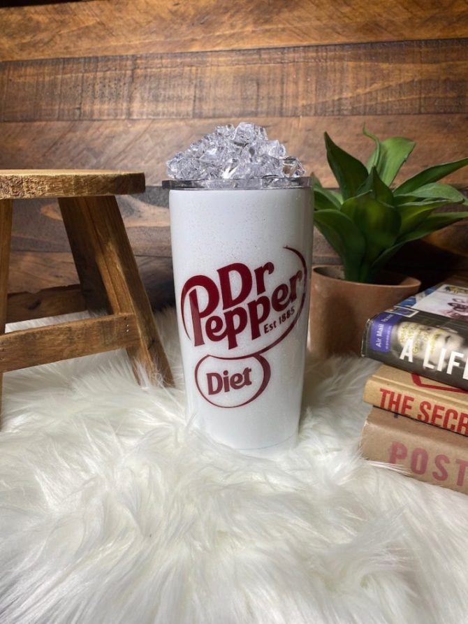 Stylish Dr Pepper Tumbler - Diet Soda - 20Oz Insulated Cup - Tumbler Cup