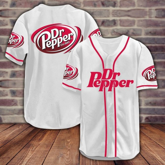 Dr Pepper Baseball Jersey – Classic Logo Design For Fans , Limited Edition
