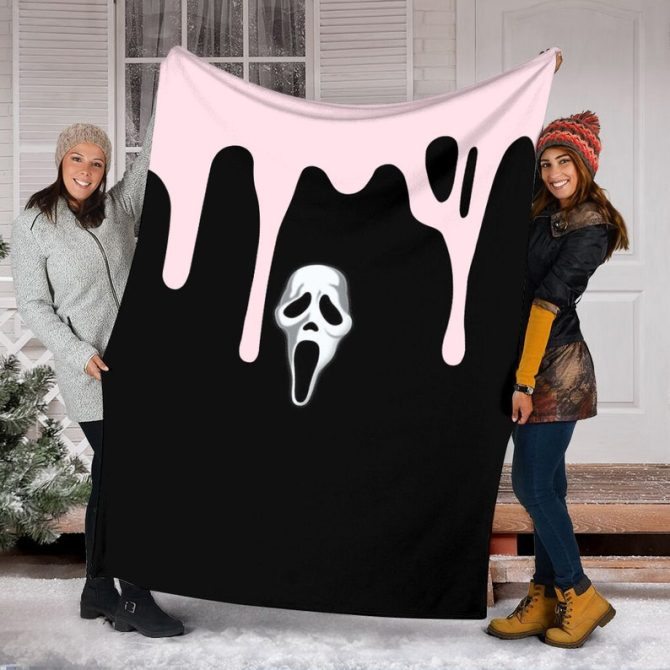 Cozy Horror Blanket - Ghost Face Drip Design , Perfect Halloween Gift & Decor
