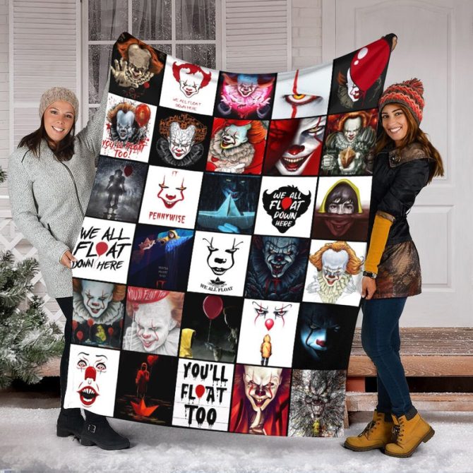 Cozy Horror Movie Quilt Blanket - Pennywise Collage Design For Fans - Perfect Gift!