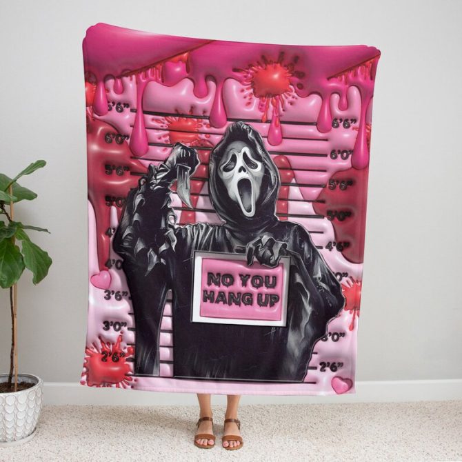 Cozy Horror Movie Blanket - 'No You Hang Up' Design For Halloween Lovers