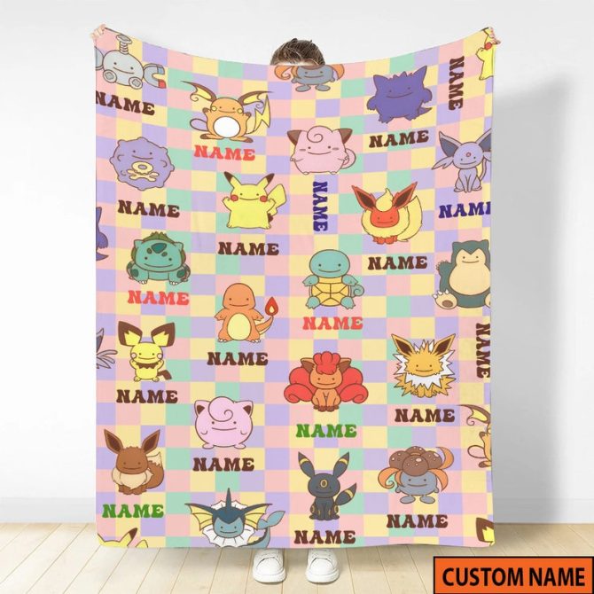 Custom Name Pokémon Blanket - Soft, Cozy & Perfect For Fans Of All Ages!