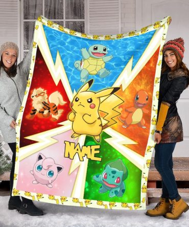 Cozy Pokémon Fleece Blanket - Personalized Kids Gift With Pikachu, Charmander & More
