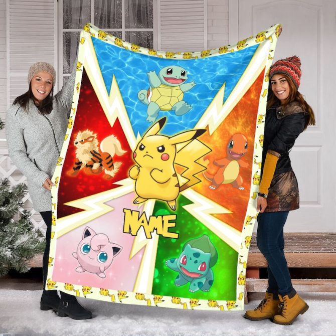 Cozy Pokémon Fleece Blanket - Personalized Kids Gift With Pikachu, Charmander & More