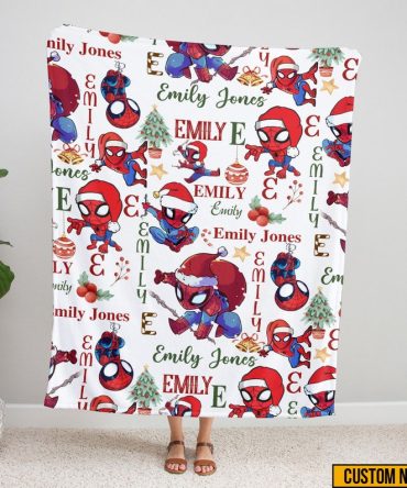Custom Name Christmas Superhero Blanket - Cozy Holiday Gift For Kids