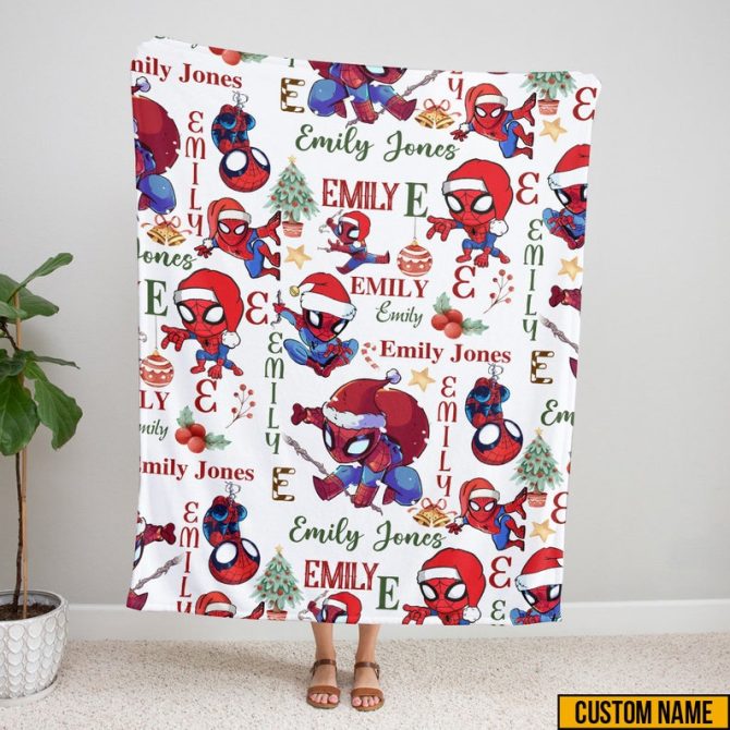 Custom Name Christmas Superhero Blanket - Cozy Holiday Gift For Kids