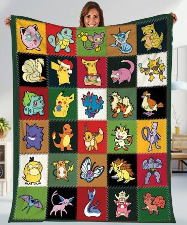 Cozy Pokémon Fleece Blanket - Vibrant Cartoon Character Design For Kids & Fans