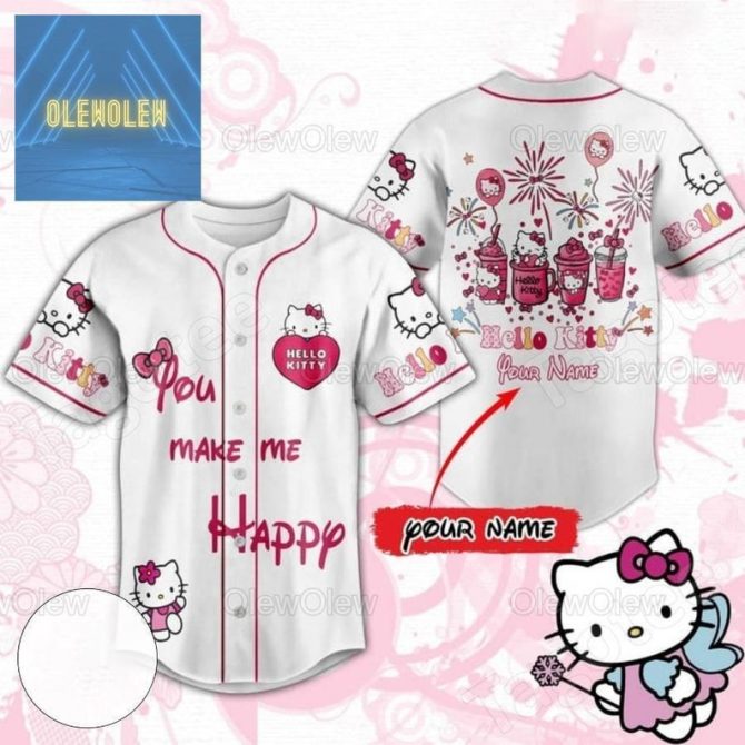 Custom Hello Kitty Baseball Jersey - Cute Personalized Gift For Fans