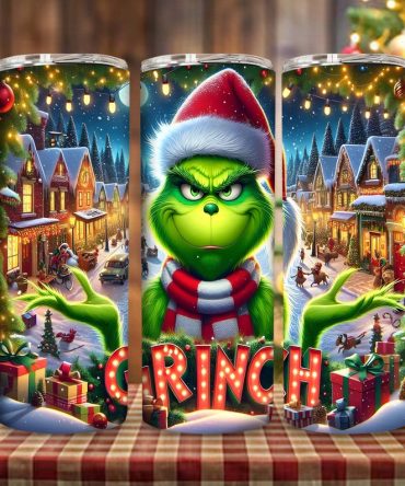 Festive Grinch Tumbler - Holiday Edition Stainless Steel Cup - Xmas Gift