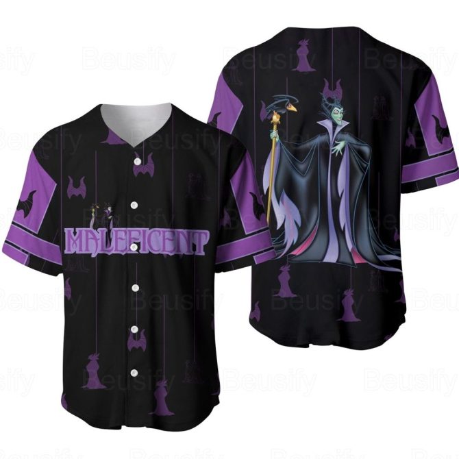 Men'S Maleficent Baseball Jersey - Villainous Style, Perfect Gift For Disney Fans