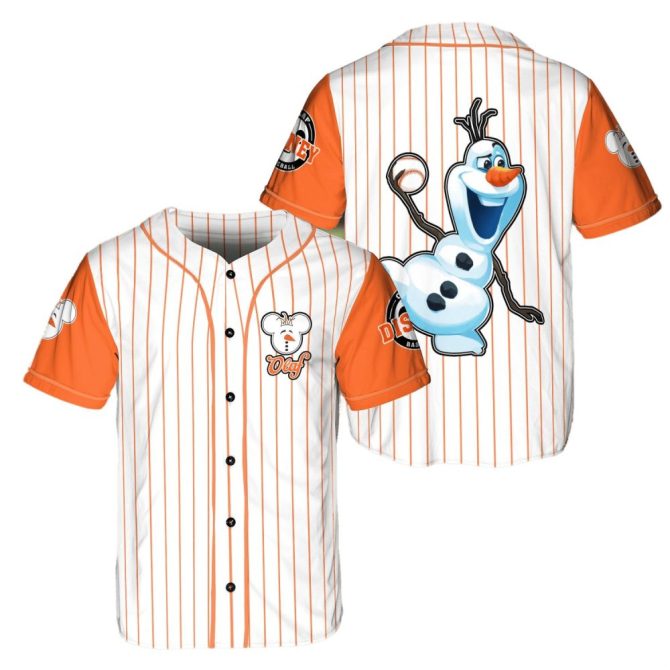 Disney Olaf Baseball Jersey – Fun & Stylish Striped Shirt For Fans