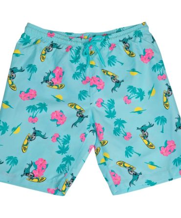 Men'S Tropical Surf Print Swim Trunks - Vibrant Beach Board Shorts For Summer Fun