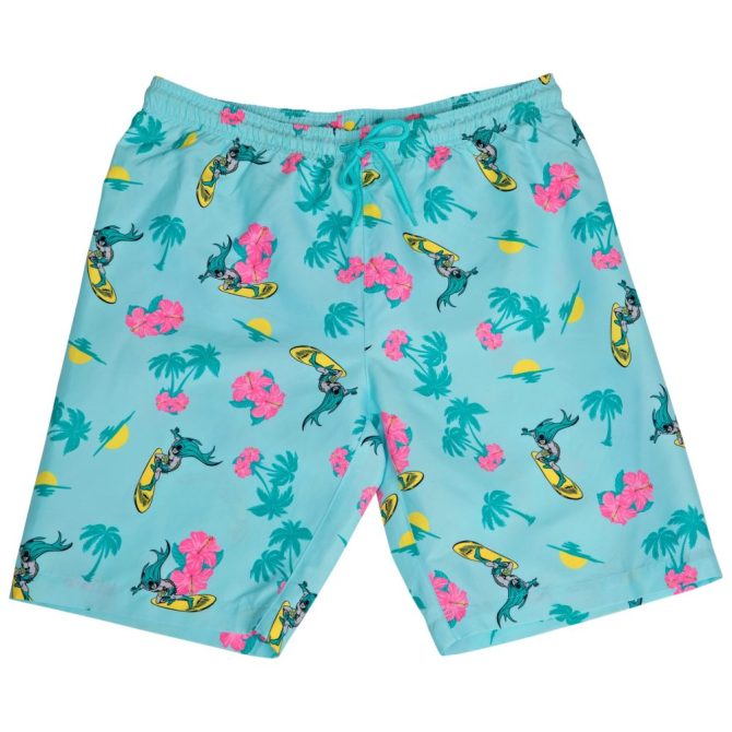Men'S Tropical Surf Print Swim Trunks - Vibrant Beach Board Shorts For Summer Fun