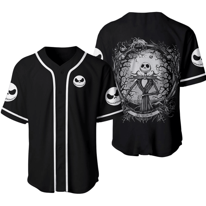 Unisex Gothic Skeleton Baseball Jersey - Spooky Halloween Shirt For Fans