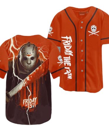 Friday The 13Th Horror Baseball Jersey - Bold Graphic Tee For Fans