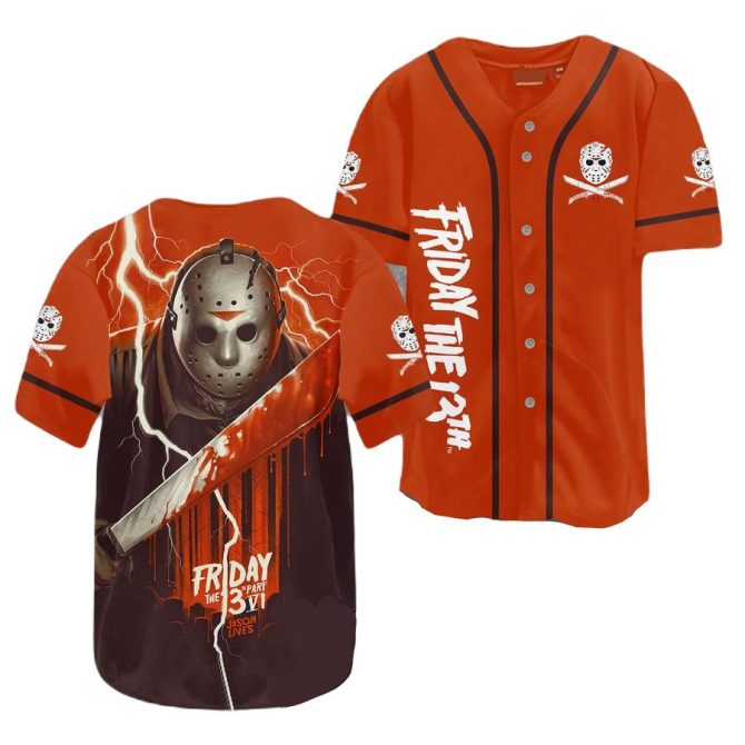 Friday The 13Th Horror Baseball Jersey - Bold Graphic Tee For Fans