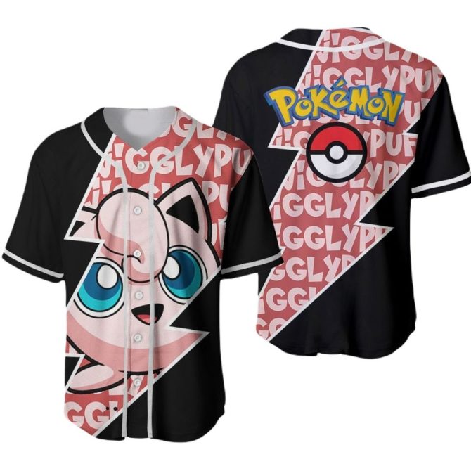 Catch 'Em All With Jigglypuff Pokémon Baseball Jersey - Vibrant Design, Unisex Fit!