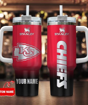 Custom Kansas City Chiefs Tumbler With Handle – Personalized Stanley Cup, 40Oz Red