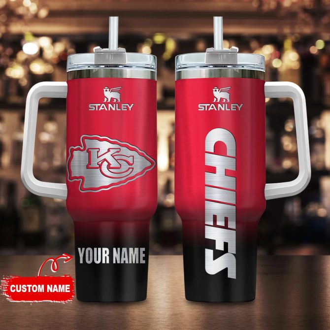 Custom Kansas City Chiefs Tumbler With Handle – Personalized Stanley Cup, 40Oz Red