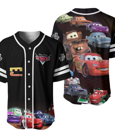 Disney Pixar Cars Baseball Jersey For Kids - Vibrant Racing Design, Perfect Gift!