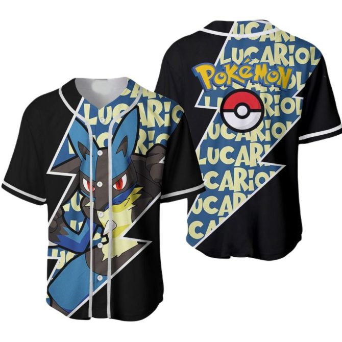 Limited Edition Pokémon Lucario Baseball Jersey – Stylish & Comfortable Fan Apparel