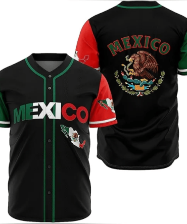 Vibrant Mexico Baseball Jersey - Unisex, Flag & Emblem Design, Perfect For Fans