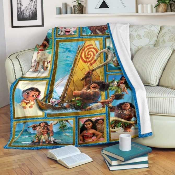 Cozy Disney Moana Fleece Blanket - Vibrant Design, Perfect For Kids & Movie Fans