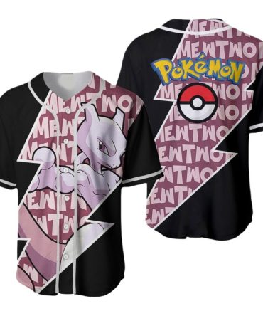 Stylish Pokémon Mewtwo Baseball Jersey - Limited Edition Fan Apparel