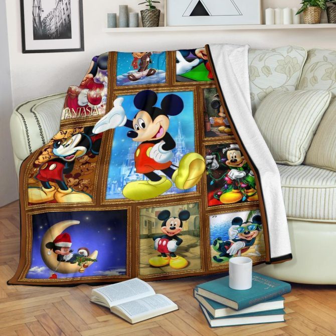 Cozy Disney Mickey Mouse Collage Blanket - Vibrant Design, Perfect Gift For Fans - Image 2