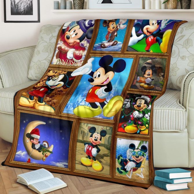 Cozy Disney Mickey Mouse Collage Blanket - Vibrant Design, Perfect Gift For Fans - Image 3