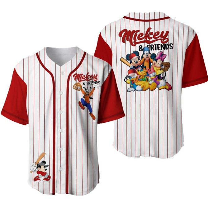 Mickey & Friends Baseball Jersey - Disney Character Sports Shirt For Kids & Adults