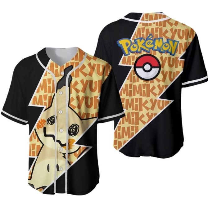 Stylish Mimikyu Pokémon Baseball Jersey - Unique Fan Apparel For All Ages!