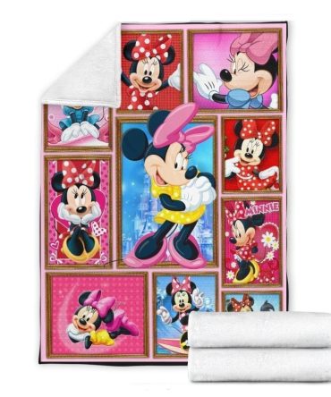 Cozy Minnie Mouse Fleece Blanket - Kids Cartoon Throw For Bed & Couch