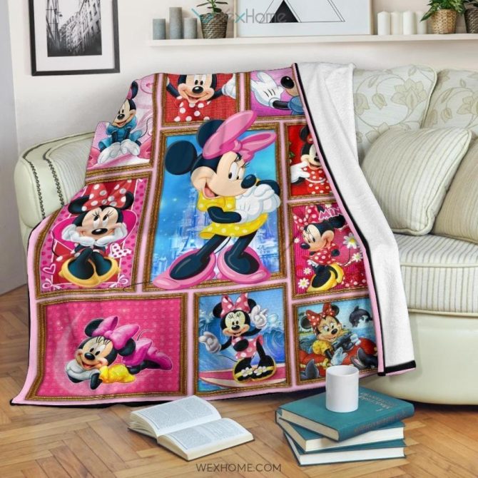 Cozy Minnie Mouse Fleece Blanket - Kids Cartoon Throw For Bed & Couch - Image 2